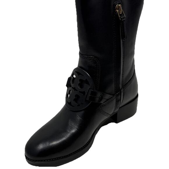 Tory Burch black Miller riding leather boots 5 - Picture 3 of 7